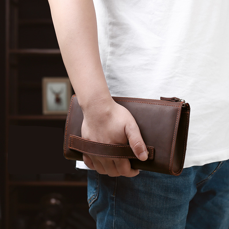 Wristlet Wallet Zipper - Erkek Debriyaj Çantaları Uzun El Çantası