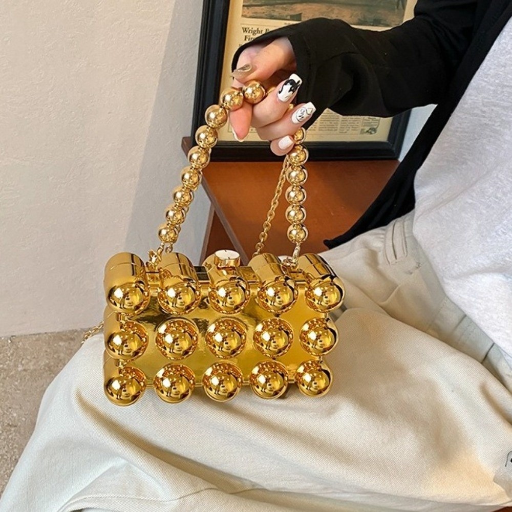 Mini Bag Evening Clutch - Akrilik Kutu Çanta Parlak Kaplama Çıtçıtlı