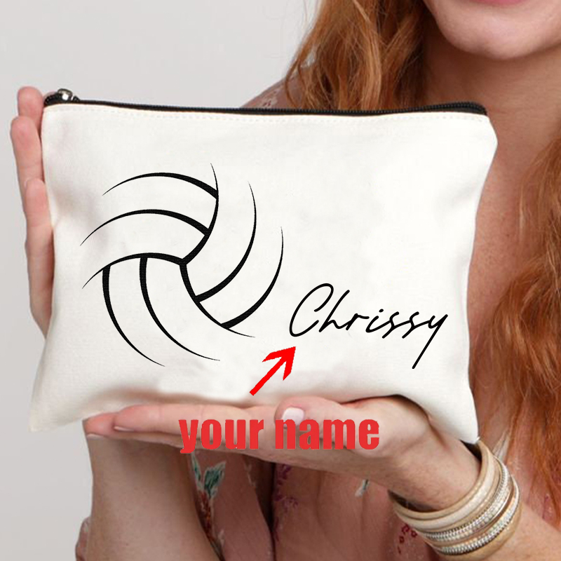 Wristlet Wallet Zipper - Özel voleybol desen makyaj çantası Olleyball