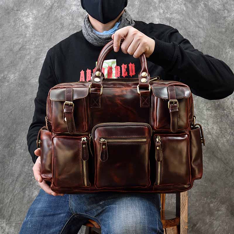 Laptop Bag Leather 15 - Erkek hakiki deri evrak çantası fit
