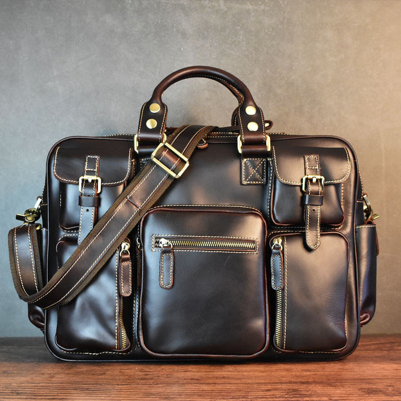 Luxury Bags Luggage - Vintage erkek Siyah Omuz Çantaları Yüksek
