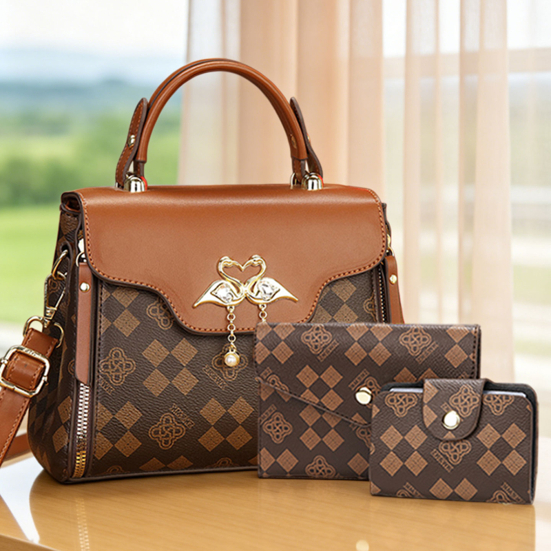 Luxurious Bag - 3 parçalı kadın çanta seti, hafif