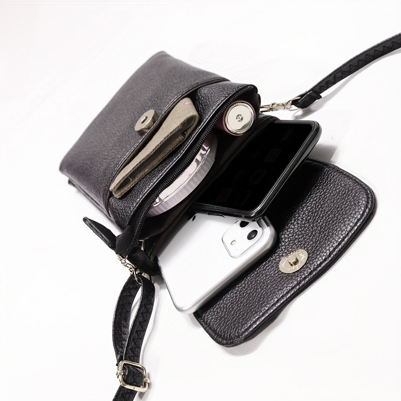 Wristlet Wallet Zipper - Kadın Deri Crossbody Telefon Çantası Küçük