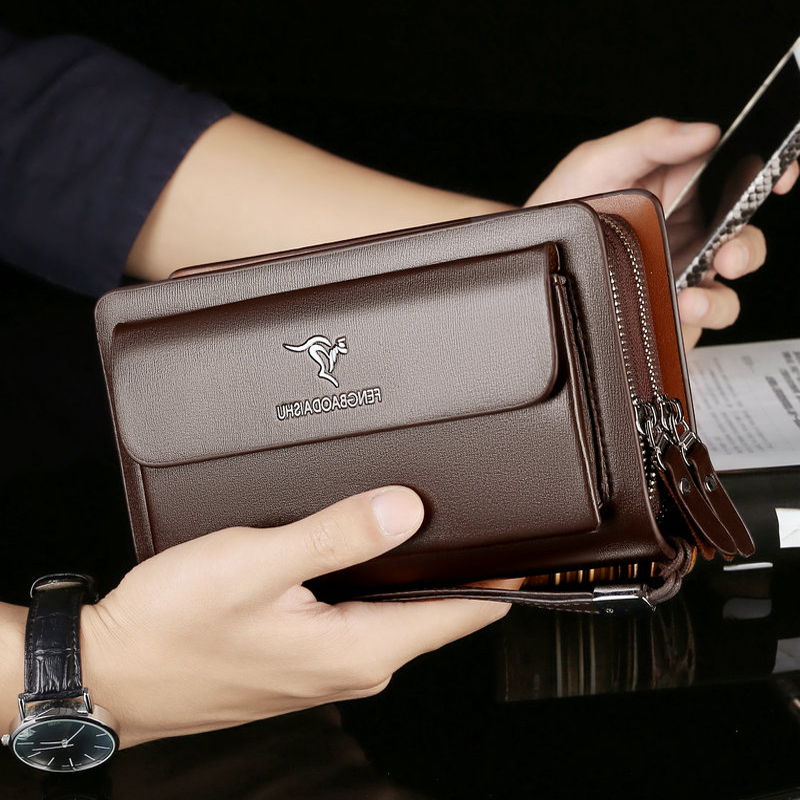 Wristlet Wallet Zipper - Moda erkek Cüzdan Marka Büyük Fermuarlı
