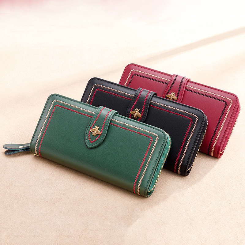 Wristlet Wallet Zipper - Hakiki Deri Cüzdan Kadın Debriyaj Kadın