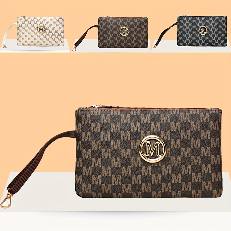 Vintage mektup baskılı kadın ç - Wristlet Wallet Zipper incelemesi ve fiyatı