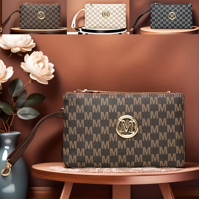 Vintage mektup baskılı kadın ç - Wristlet Wallet Zipper incelemesi ve fiyatı