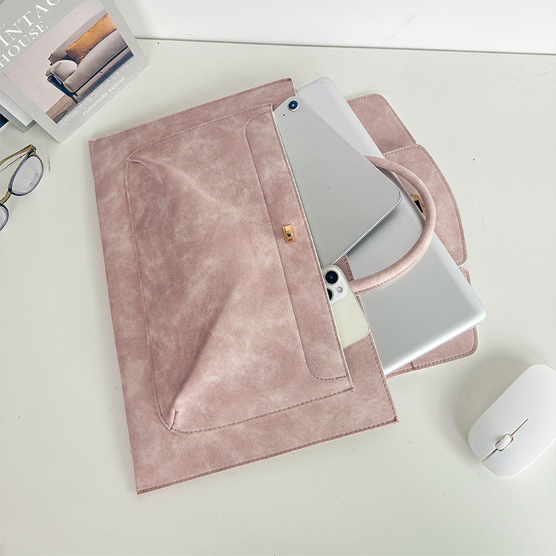 Şık Pembe PU Deri Laptop Çanta - Laptop Bag Leather 15 incelemesi ve fiyatı