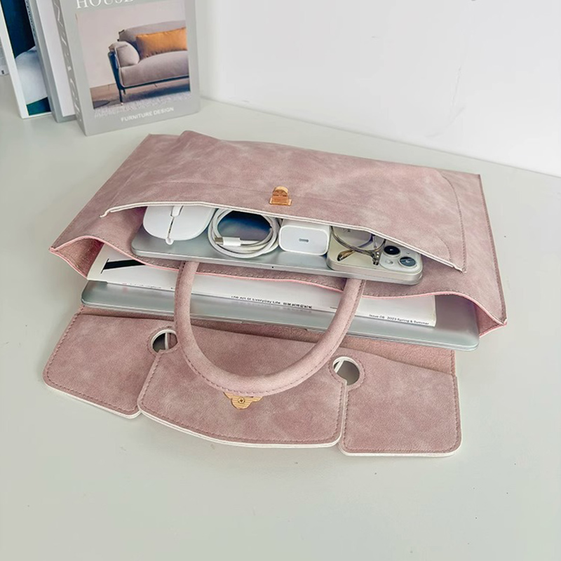Şık Pembe PU Deri Laptop Çanta - Laptop Bag Leather 15 incelemesi ve fiyatı