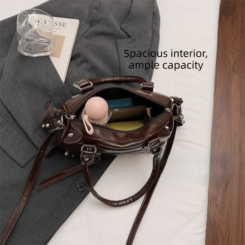 Moda Perçinli Yastık Çanta Büy - Top Handle Patent Bag incelemesi ve fiyatı