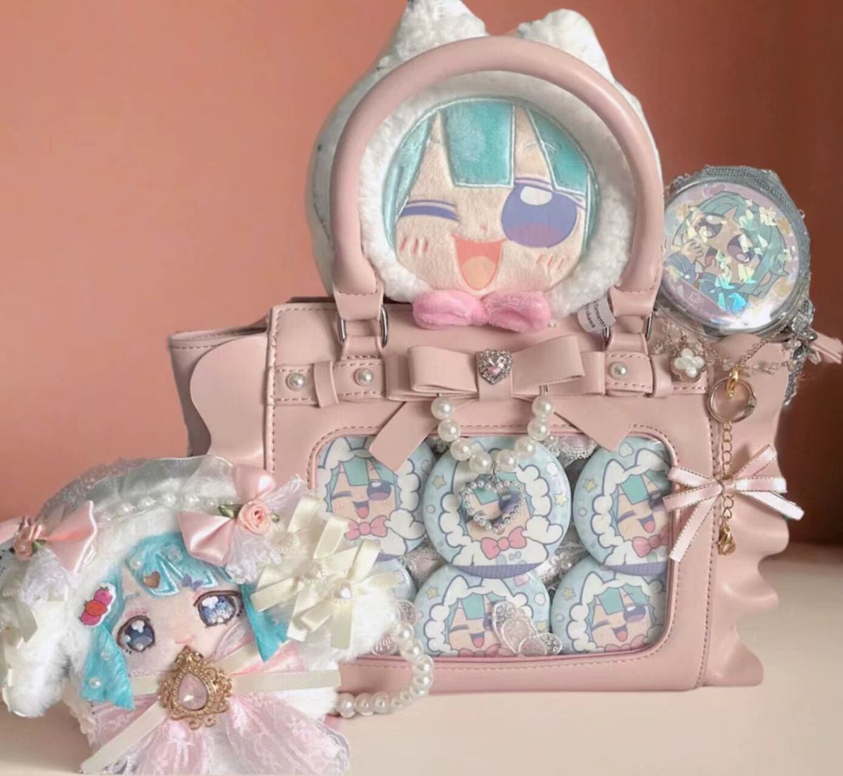 Harajuku Kare Pembe Ita Çanta  - Wristlet Wallet Zipper incelemesi ve fiyatı