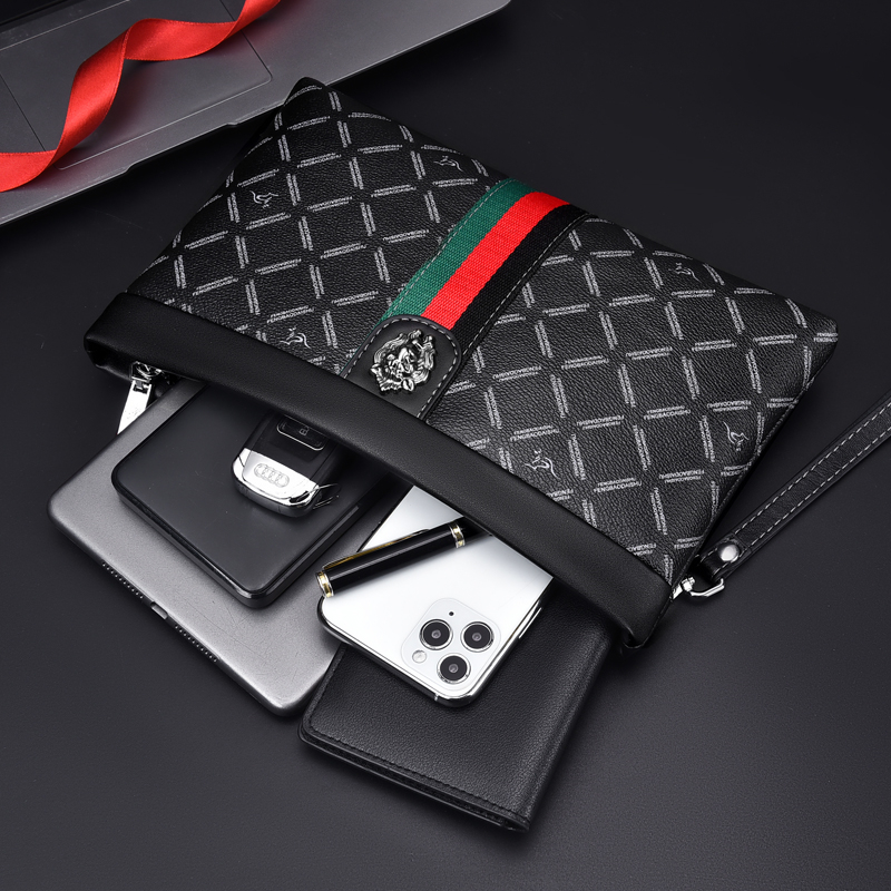 Lüks erkek çizgili ekose desen - Wristlet Wallet Zipper incelemesi ve fiyatı